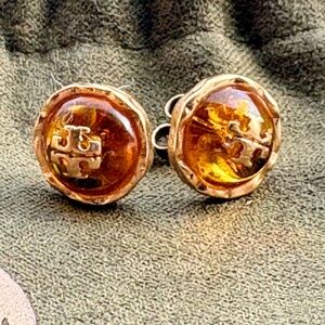 Tory Burch Gold and Amber Earrings